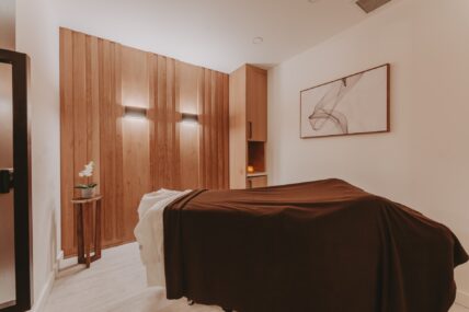 A private spa room set up for the Aromaflex treatment.