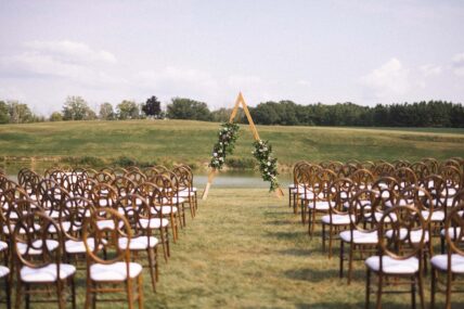 Vineyard Wedding Ceremony Set-up at Sue-Ann Staff Estate Winery in Jordan