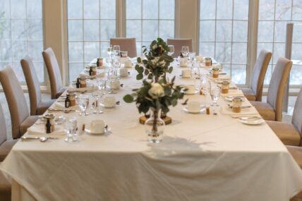A wedding reception being hosted in the Windows On The Twenty venue at Inn On The Twenty hotel in Jordan Village.