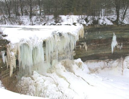 Ball’s Falls Conservation Area in the Niagara Benchlands during winter.