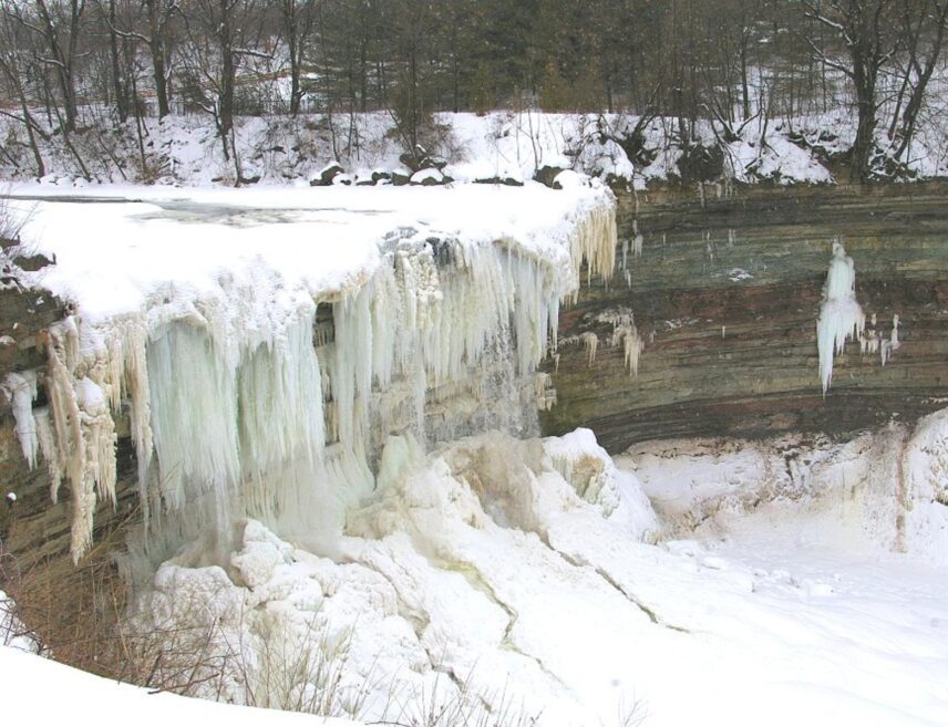 Ball’s Falls Conservation Area in the Niagara Benchlands during winter.