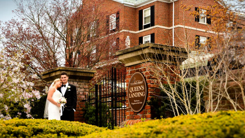 Newlyweds at Queen’s Landing hotel in Niagara-on-the-Lake.