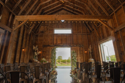 A barn at Cave Spring Vineyard, an outdoor wedding venue in Ontario