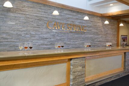 A wine tasting bar at Cave Spring Vineyards in the Niagara Benchlands.