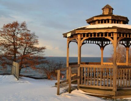 The gazebo in Charles Daley Park in Jordan, Ontario.