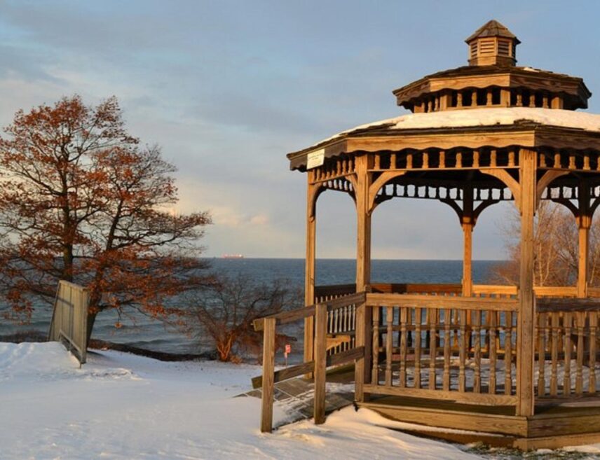 The gazebo in Charles Daley Park in Jordan, Ontario.