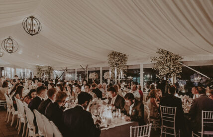 people enjoying a wedding at chateau des charmes in niagara on the lake