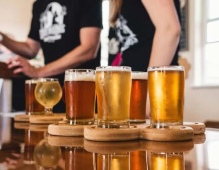 Beer served at a craft brewery in Niagara