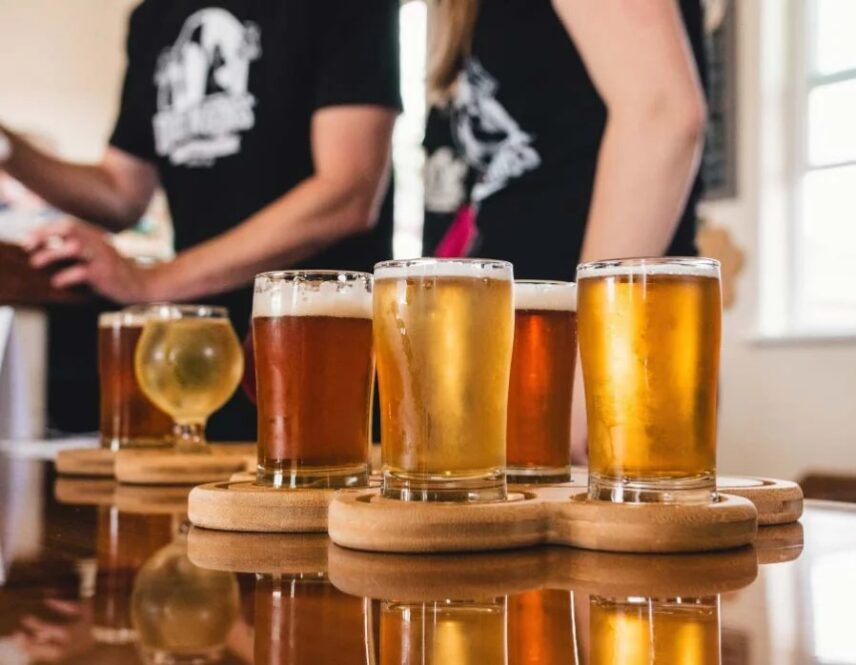 Beer served at a craft brewery in Niagara