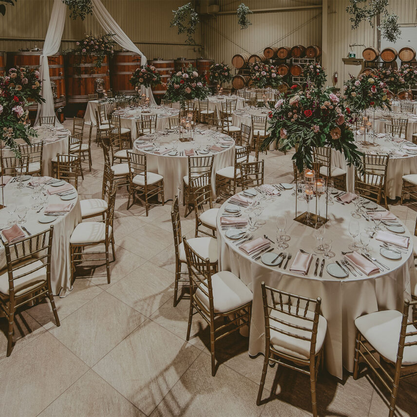 Wedding dining room venue at Big Head Wines in Niagara-on-the-Lake, Ontario.