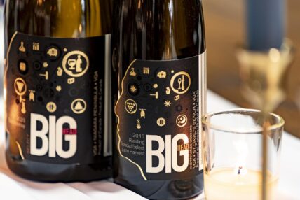 A 2016 Riesling Special Select Late Harvest wine being served at Big Head Wines.