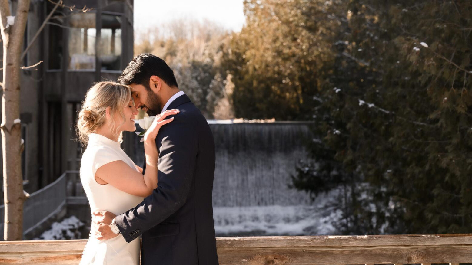 A couple hosting an intimate destination wedding in Ontario, Canada.