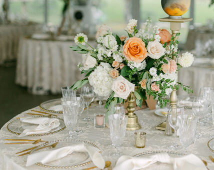 Floral centerpiece created by Clippings Floral Design