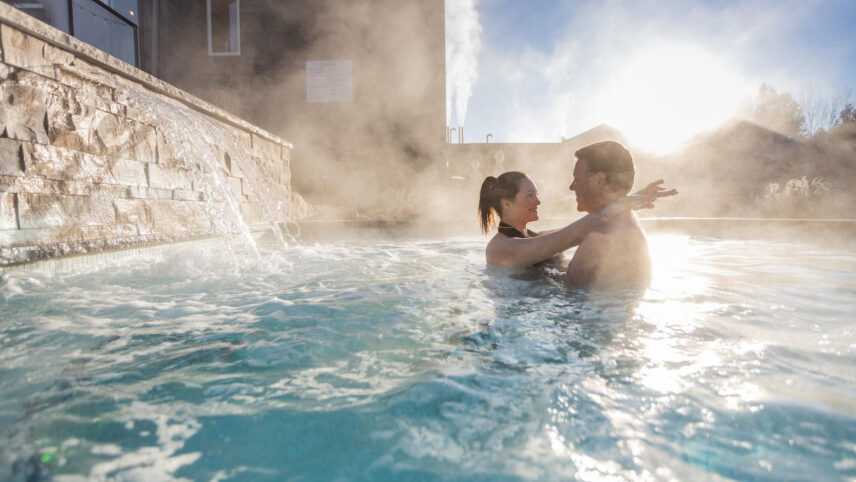 A couple enjoying the benefits of a spa getaway at Millcroft Inn & Spa in Caledon, Ontario.