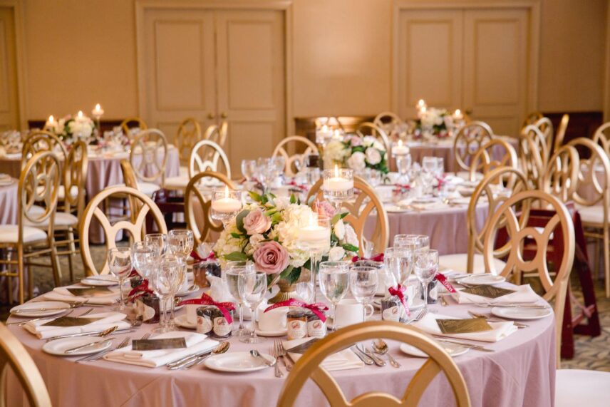 Wedding reception florals.
