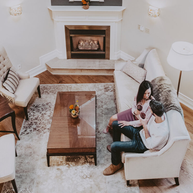 Couple spending a romantic weekend away at Inn On The Twenty in Jordan Village
