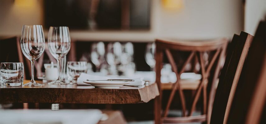 Table setting in one of two restaurants at Inn On The Twenty in Jordan Village