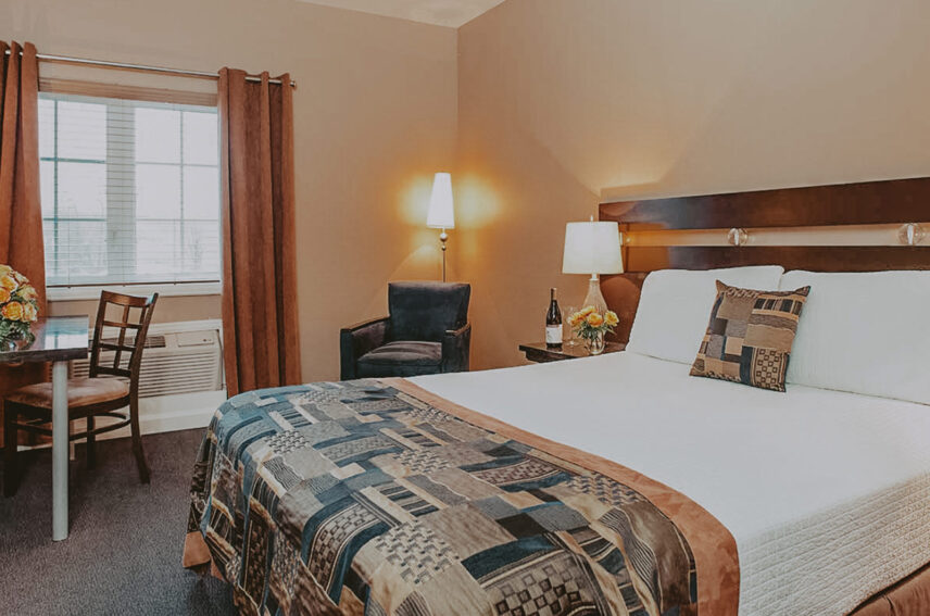 Modest traditional guest room accommodations at Jordan House in Jordan Village