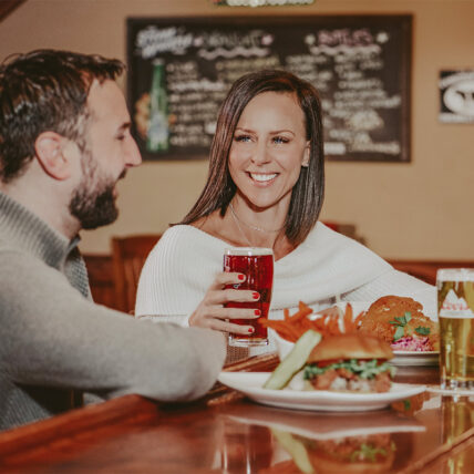 Couple dining in Jordan House Tavern at Jordan House in Jordan Village