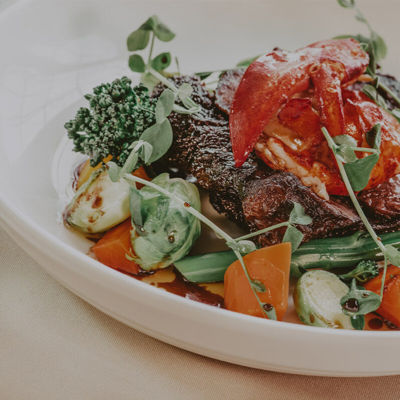 Plated-style meals catered to conferences at Inn On The Twenty in Jordan Village