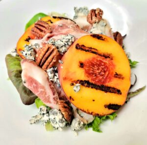 Grilled Niagara Peach salad recipe from Inn on the Twenty Restaurant