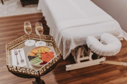 A spa treatment room inside Spa On The Twenty in the Niagara Benchlands.