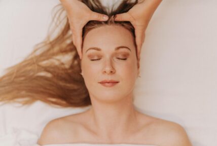 A woman receiving a Clearformance Facial at Spa On The Twenty in the Niagara Benchlands.