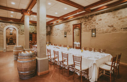 Vintner’s Cellar rustic reception venue at Inn On The Twenty in Jordan Village