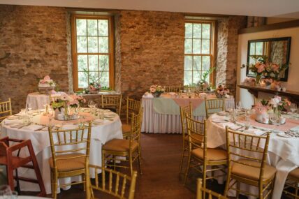A wedding reception hosted in Millcroft & Spa’s River Room in Caledon, Ontario.