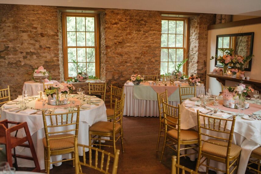 A wedding reception hosted in Millcroft & Spa’s River Room in Caledon, Ontario.