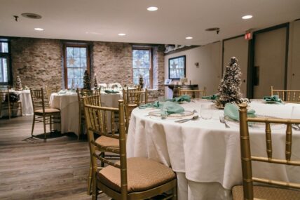 The Headwaters Restaurant at Millcroft Inn during Christmas.
