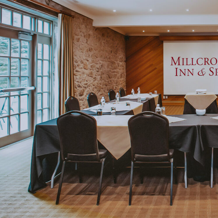Corporate meeting venue inside the Millcroft Inn & Spa hotel in Caledon, Ontario.