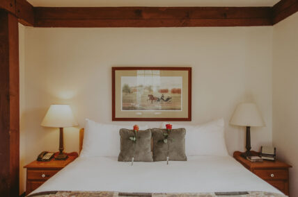 The Main Mill Guest Room bedding at Millcroft Inn & Spa in Caledon