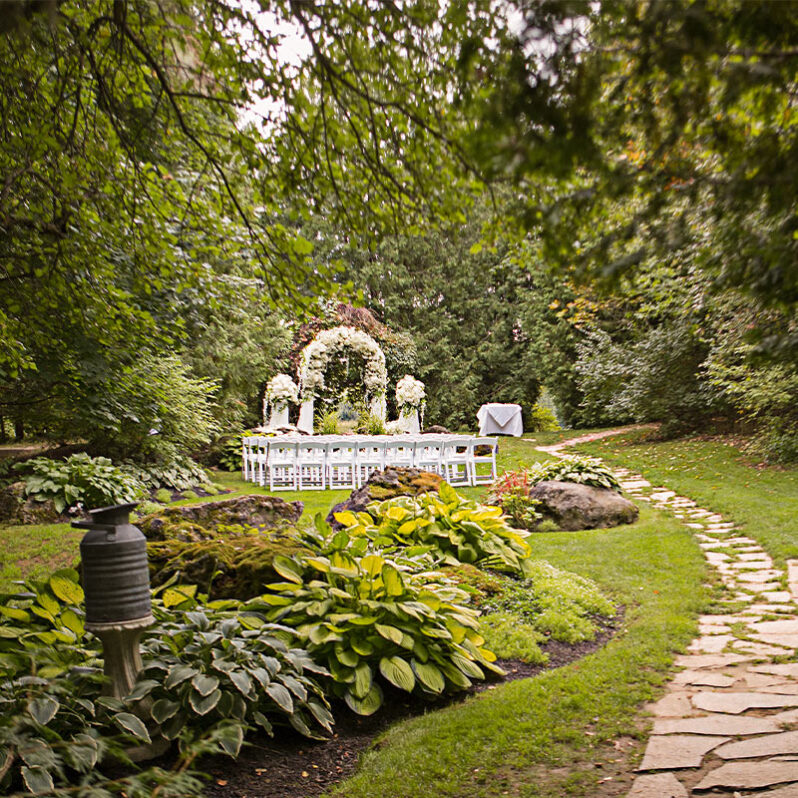 Millcroft’s Riverside Wedding Garden wedding venue at Millcroft Inn & Spa in Caledon