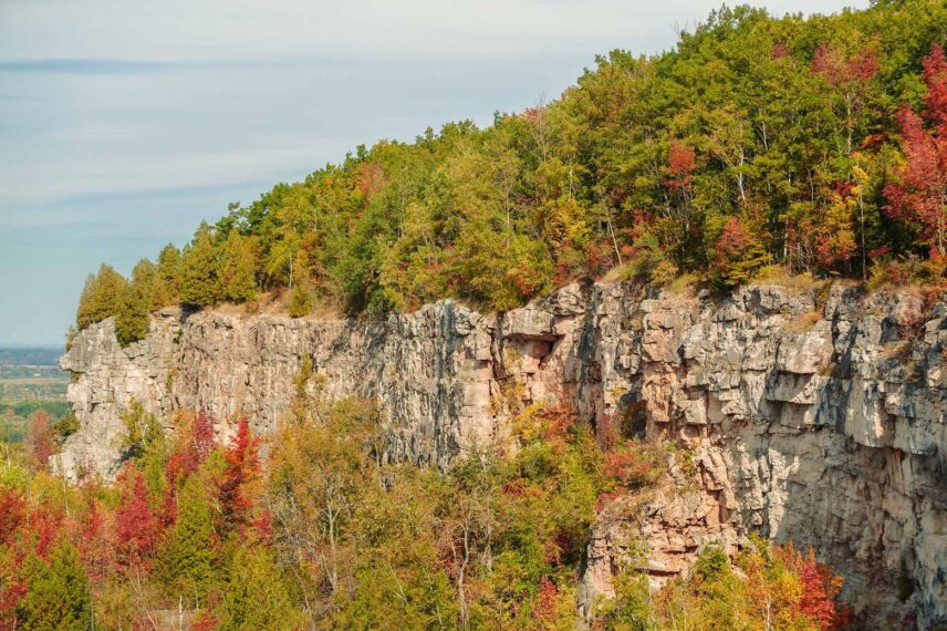 The Niagara Escarpment during the fall season.