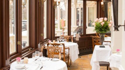 Tables set for Easter Brunch in Niagara on the Lake