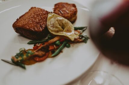 Salmon served at an inclusive meeting hosted by Vintage Hotels.