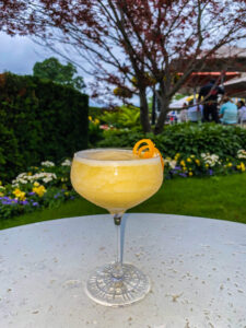 Peach Bellini Cocktail available at Tiara Restaurant in Niagara-on-the-Lake