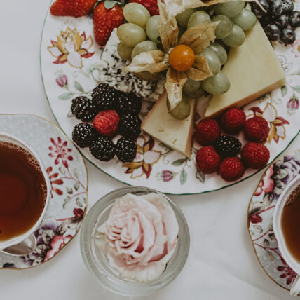 Traditional English tea and fruits from the Drawing Room at the Prince of Wales Hotel