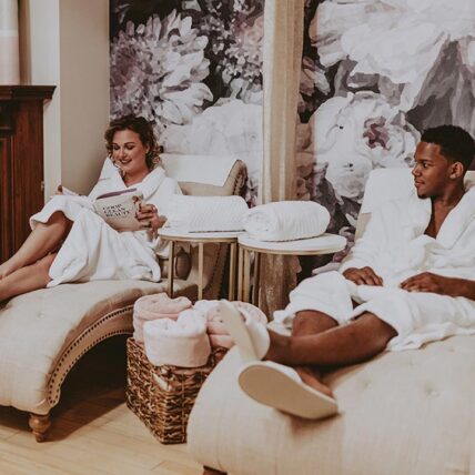 A couple relaxing at Secret Garden Spa in the Prince of Wales hotel in Niagara-on-the-Lake.
