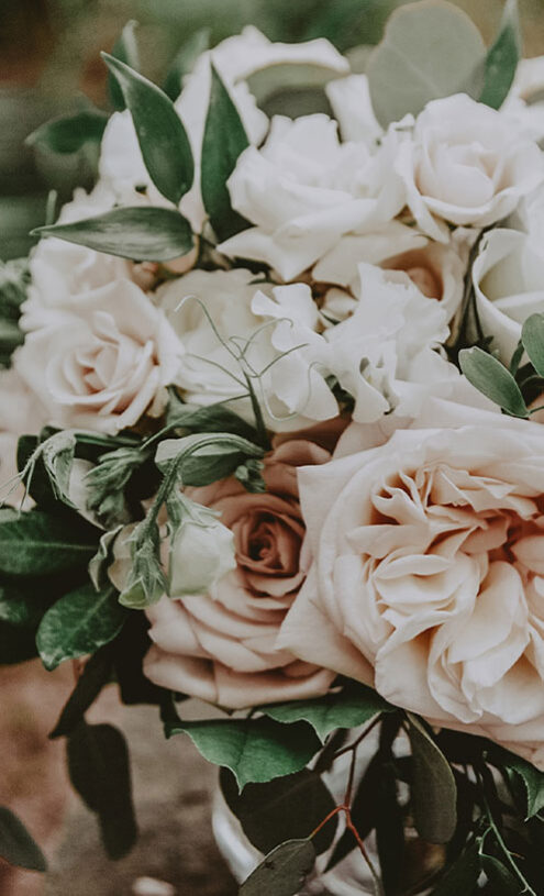 Wedding floral arrangement in the Prince of Wales hotel in Niagara-on-the-Lake.
