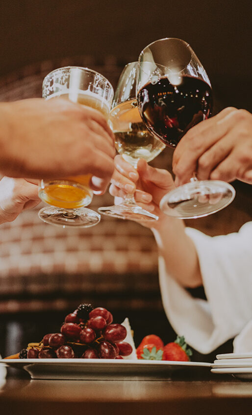 Group toast at Vintage Wine Bar & Lounge at the Pillar & Post Hotel in Niagara-on-the-Lake