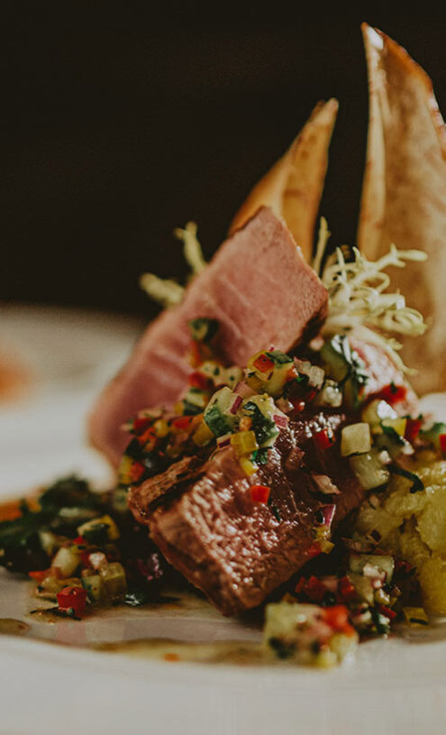 A tuna dish served at the Cannery Restaurant inside the Pillar and Post hotel in Niagara-on-the-Lake.