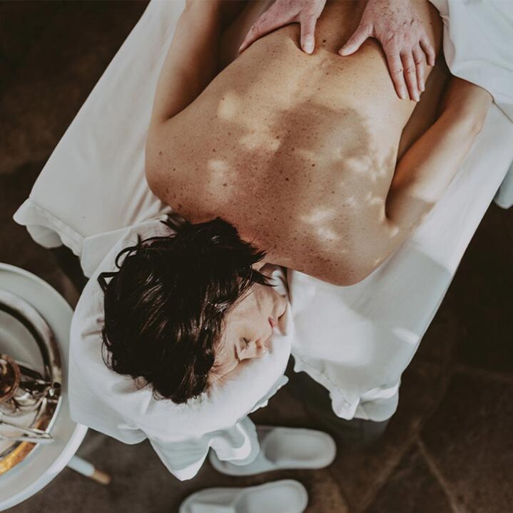 A Pillar and Post guest receiving a massage at 100 Fountain Spa in Niagara-on-the-Lake.