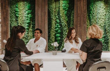 Couple receiving a manicure at the 100 Fountain Spa at Pillar and Post in Niagara-on-the-Lake