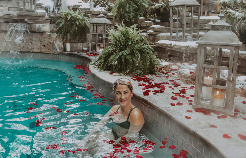 Niagara hot spring pool at 100 Fountain Spa in Niagara on the Lake