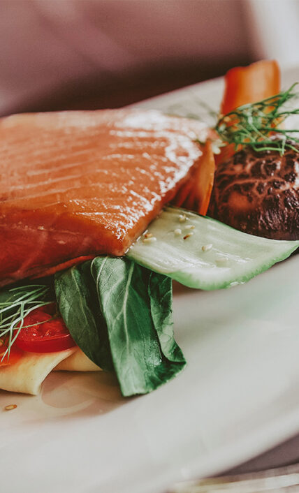 Juicy salmon served at Tiara Restaurant at the Queens Landing Hotel in Niagara-on-the-Lake