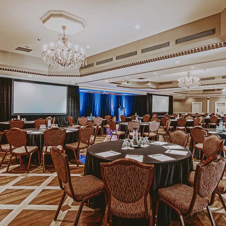 A conference venue inside the Queen’s Landing hotel in Niagara-on-the-Lake.