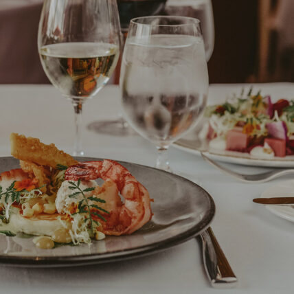 Custom selected plated menu items catered to weddings at the Queens Landing Hotel in Niagara-on-the-Lake