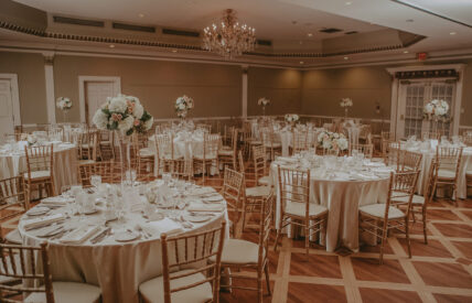 Guest seating at Georgian Ballroom wedding venue at the Queens Landing Hotel in Niagara-on-the-Lake